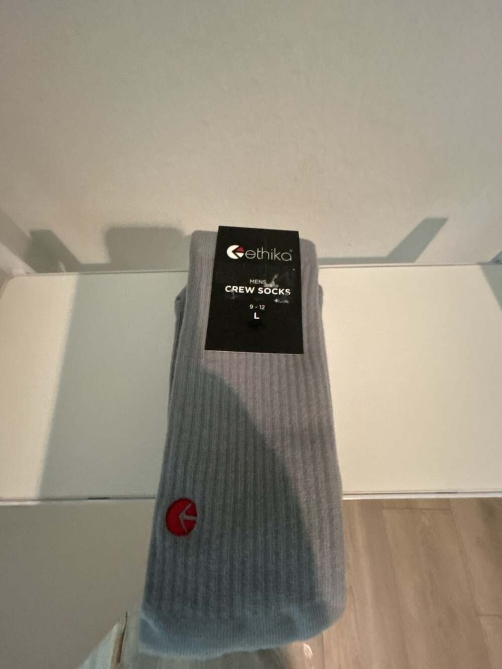 Ethika Men's Grey Crew Socks Size L MLSC1099-GRY-L